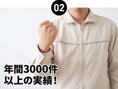 年間3,000件以上の実績！